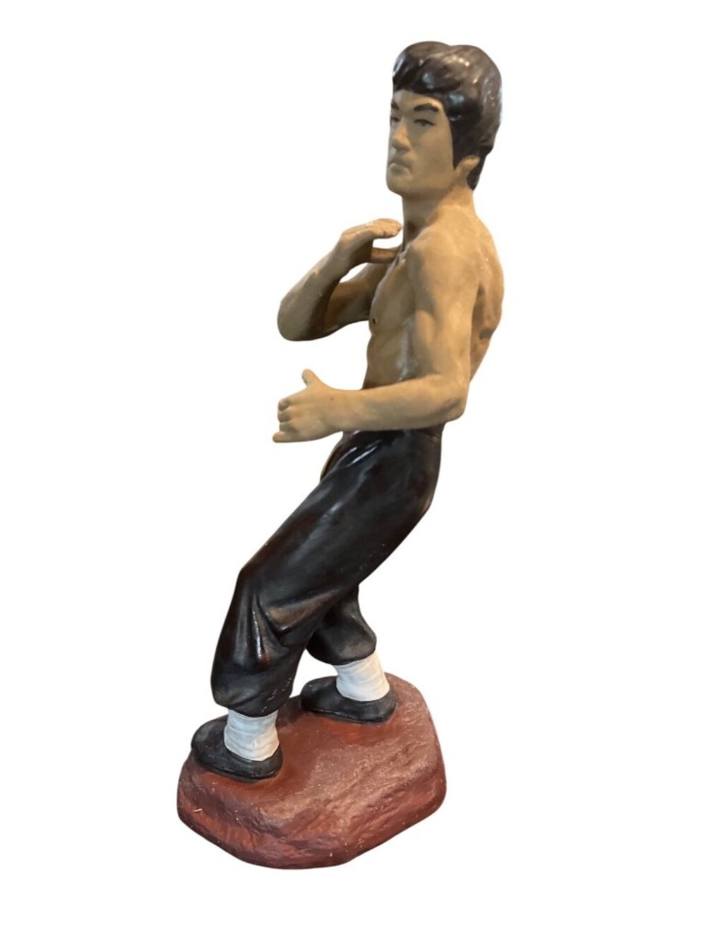 Vtg Bruce Lee Ceramic Figurine 10.5" Hand-Painted Martial Arts Statue - Picture 4 of 5